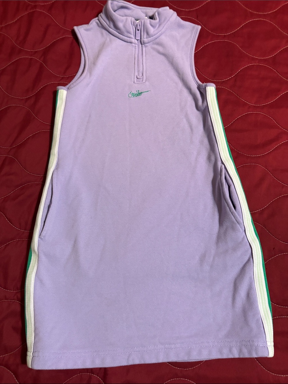 Nike Kids Lavender Sleeveless Sport Dress with Green Logo
